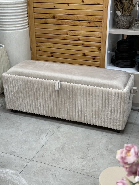 مقعد مخمل مع اضافة القماش بتصميم عصري بالاضافة لصندوق داخلي 120cm